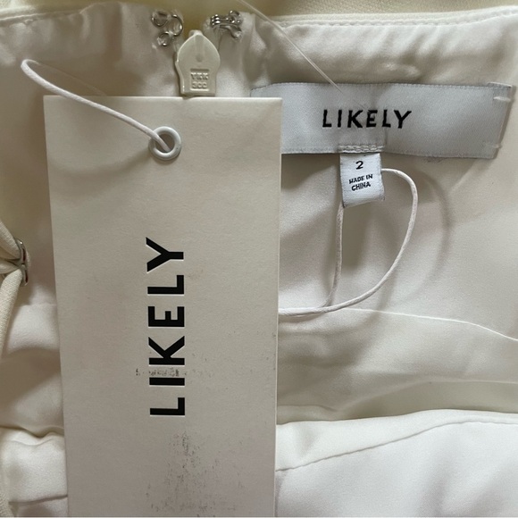 NWT Likely White Hirsch MIDI Mermaid Dress V-Neck Adjustable O-Ring Straps 2 - Picture 8 of 10